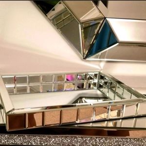 Mirrored Rectangle Beveled Tray